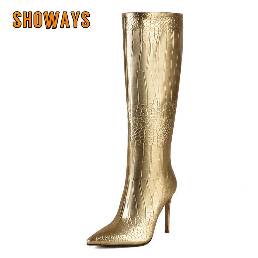 Riding Boot Short - لامعة الفضة الذهب النساء حذاء برقبة