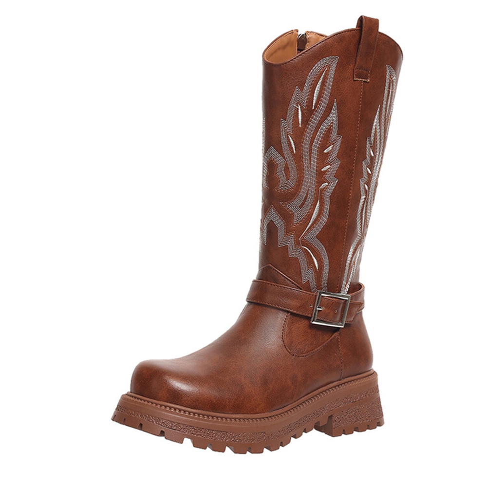 Riding Boot Short - النساء حذاء برقبة للركبة كعب سميك