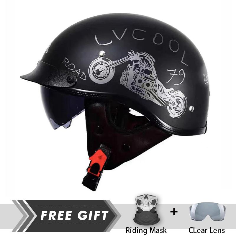 Motorcycle Gear In Store - خوذة نصف وجه خفيفة الوزن للرجال