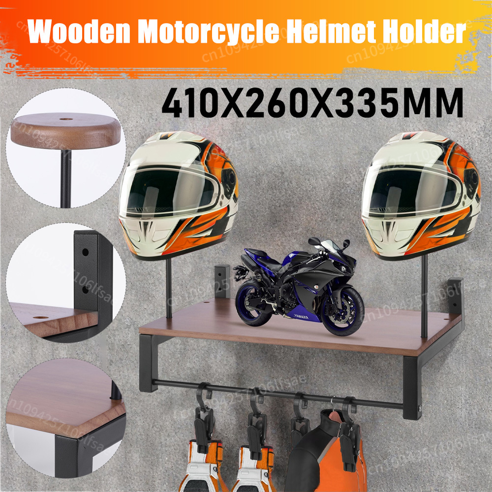 رف شاشة خشبي لملحقات الدراجات  - مراجعة Motorcycle Gear Display Rack وسعره