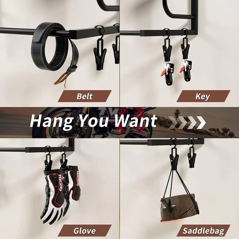 حامل خشبي للخوذة يثبت على الحا - مراجعة Motorcycle Gear Display Rack وسعره