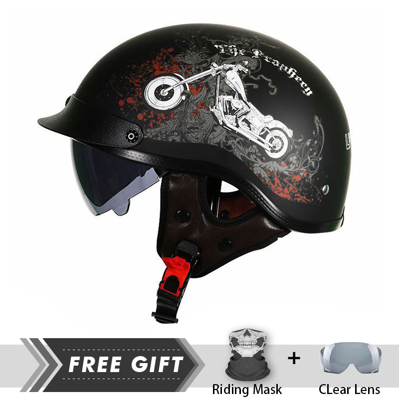 خوذة نصف وجه خفيفة الوزن للرجا - مراجعة Motorcycle Gear In Store وسعره