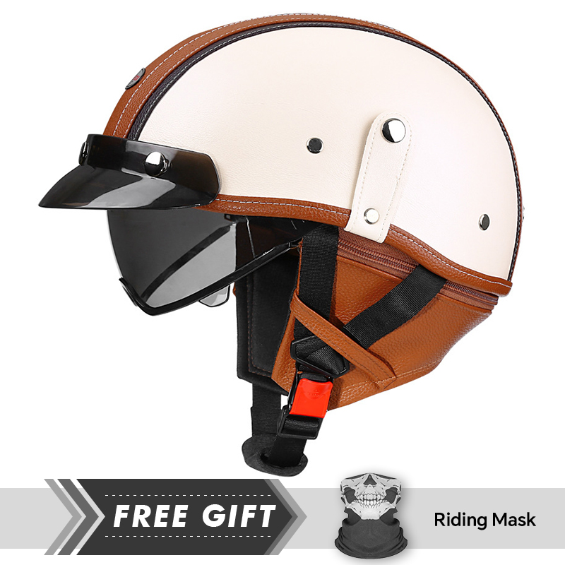 الكبار الرجعية نصف الوجه خوذة  - مراجعة Motorcycle Gear In Store وسعره