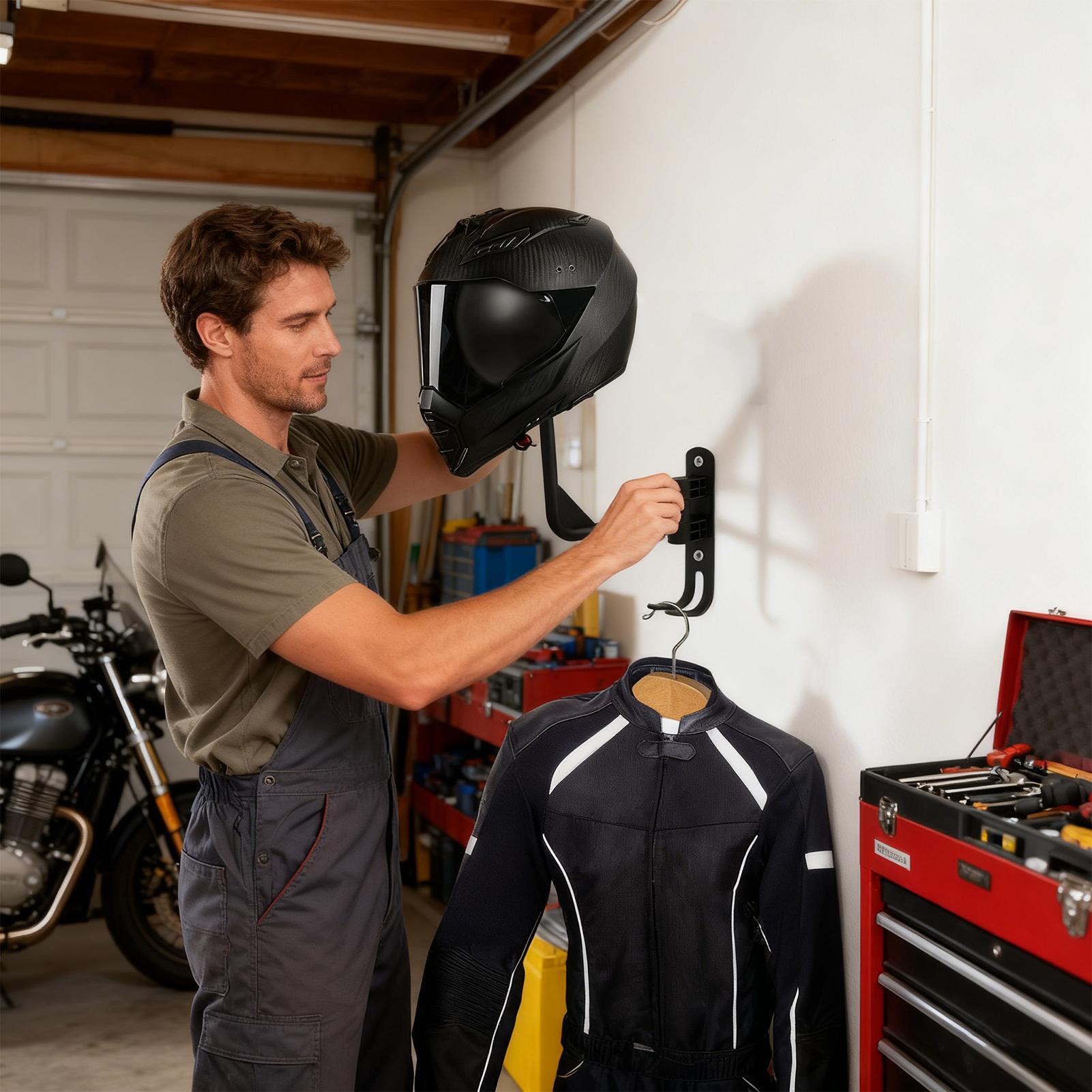 دراجة نارية خوذة حامل الحائط ر - مراجعة Motorcycle Gear Display Rack وسعره